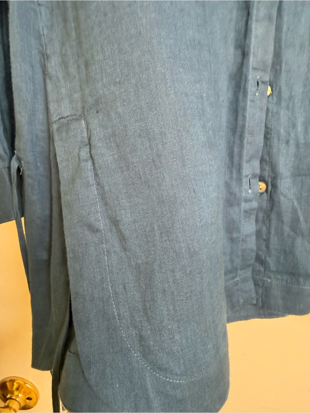 J. Jill Linen Blue Women's Button-Down Long Sleeve Tunic - Picture 9 of 9